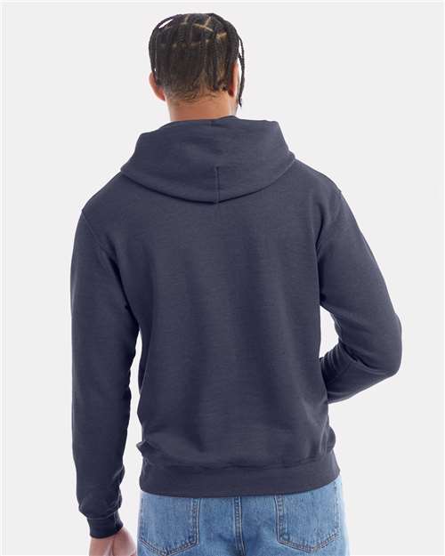 Navy Heather - On Model Back