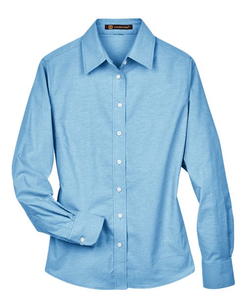 Harriton Chemise oxford à manches longues pour femmes