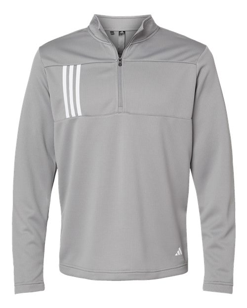 Adidas Men's 3-Stripes Double-Knit Quarter-Zip Pullover