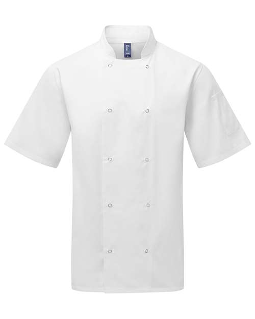 Artisan Collection by Reprime Chemise de cuisine à manches courtes et devant à boutons-pression unisexe