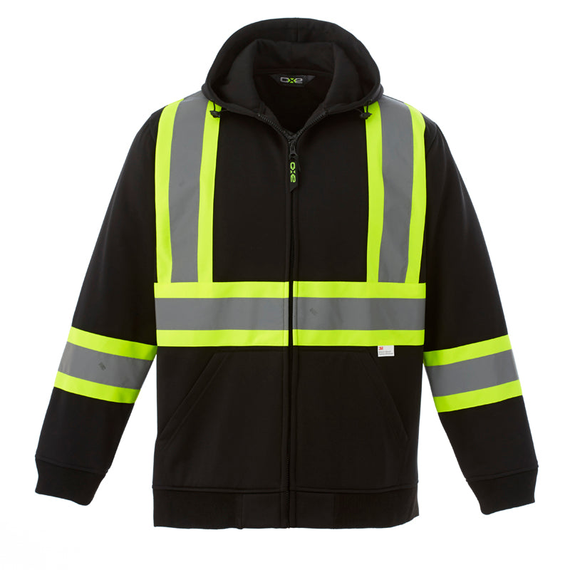 Hi-Vis Full Zip Hooded Sweatshirt