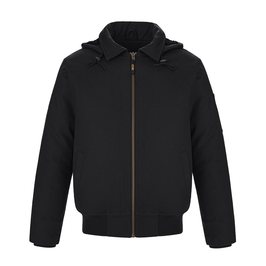 Adult Cotton Canvas Bomber Jacket w/ Detachable Hood