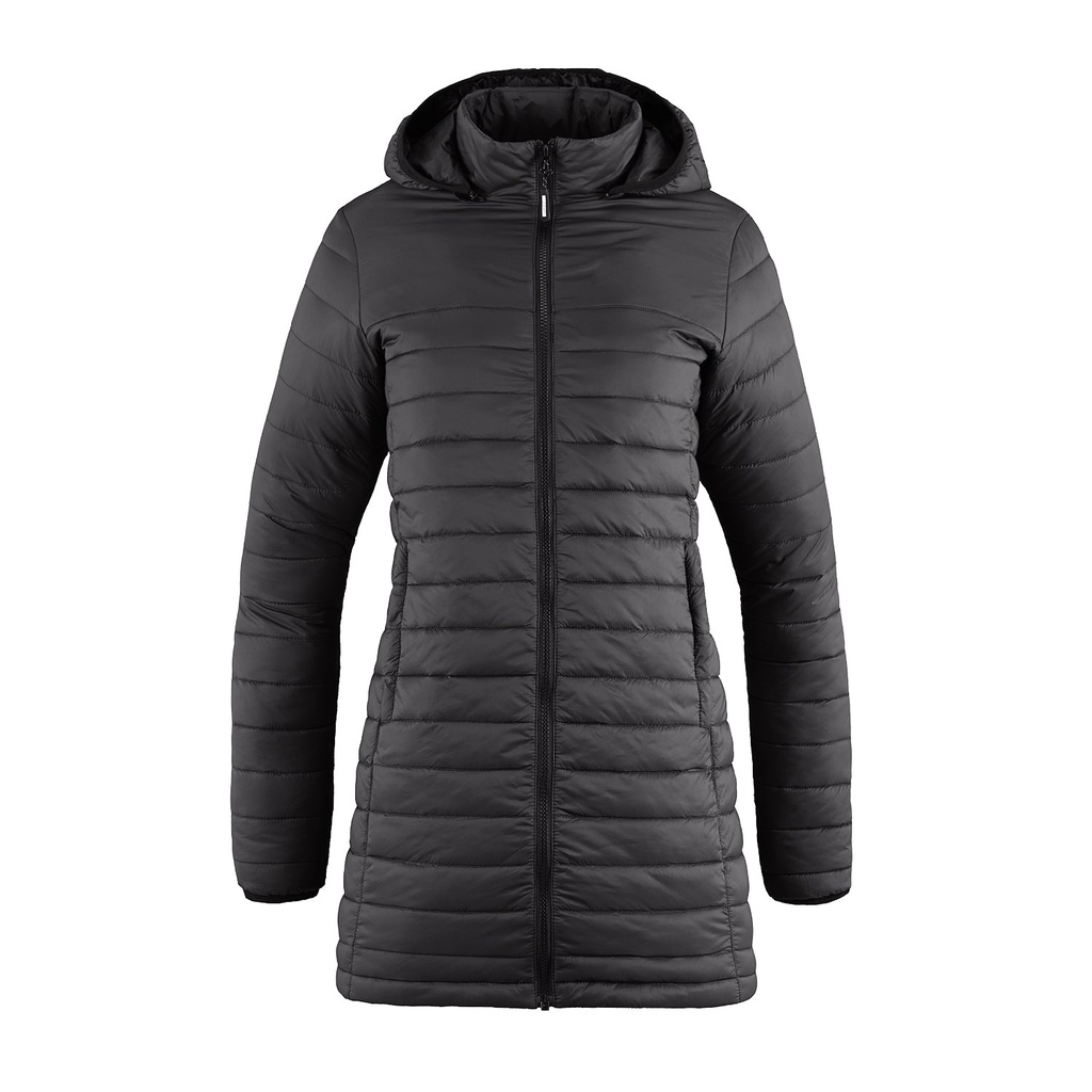 Ladies Full Length Lightweight Puffy Jacket with detachable hood