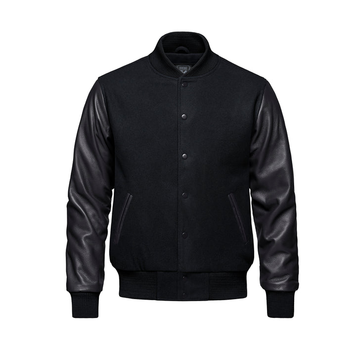 Melton and Leather Varsity Jacket