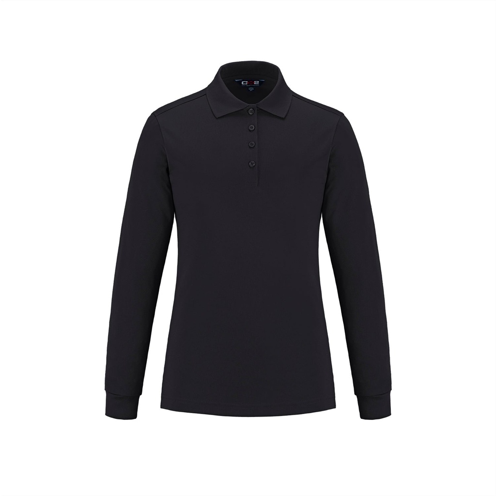 Ladies Long Sleeve Pique Mesh Polo