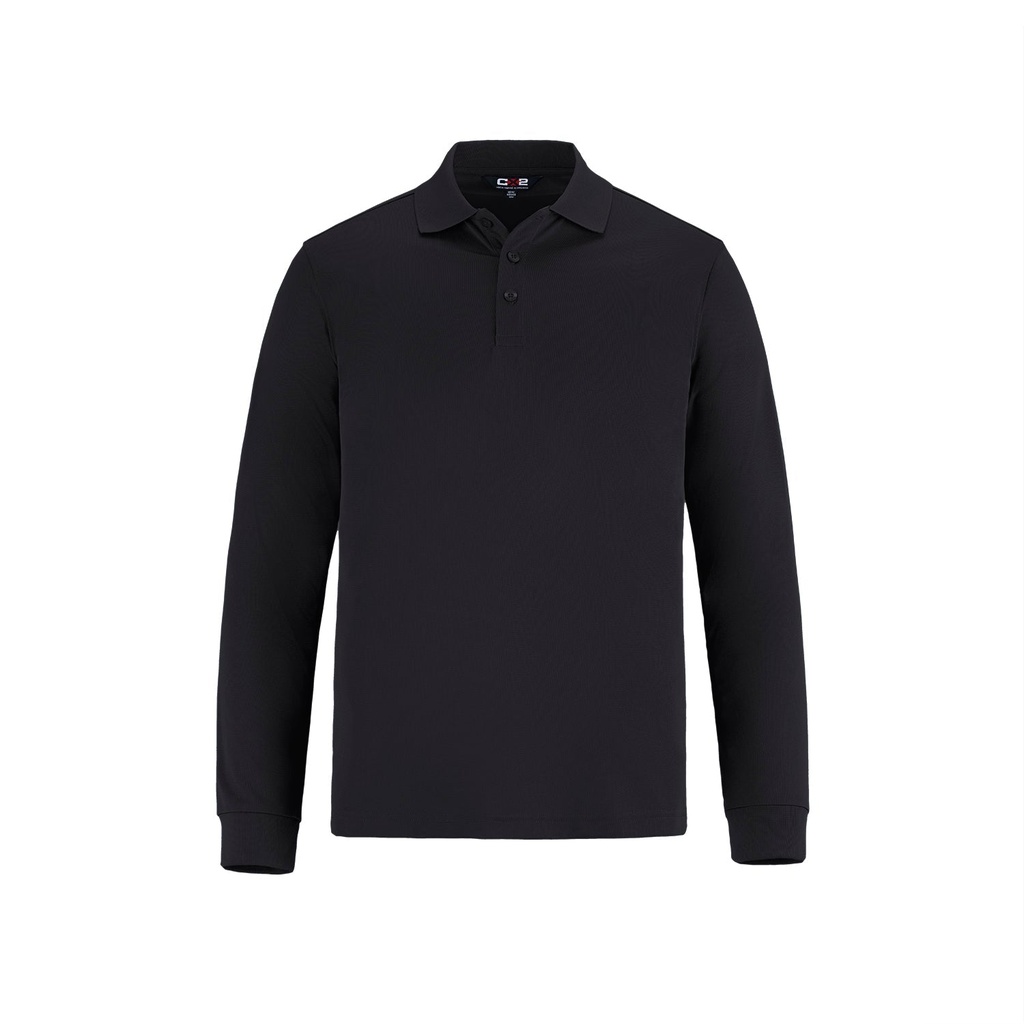 Men's Long Sleeve Pique Mesh Polo