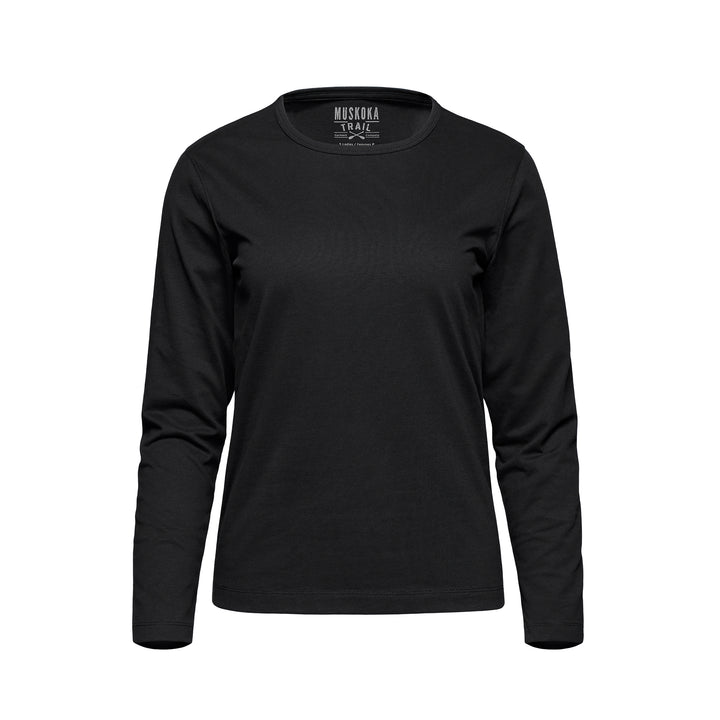 Cotton-Poly Long Sleeve Crewneck T-Shirt
