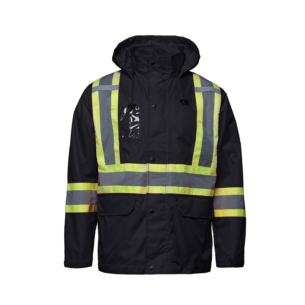 Full Length HI-VIZ Raincoat with Detachable Hood