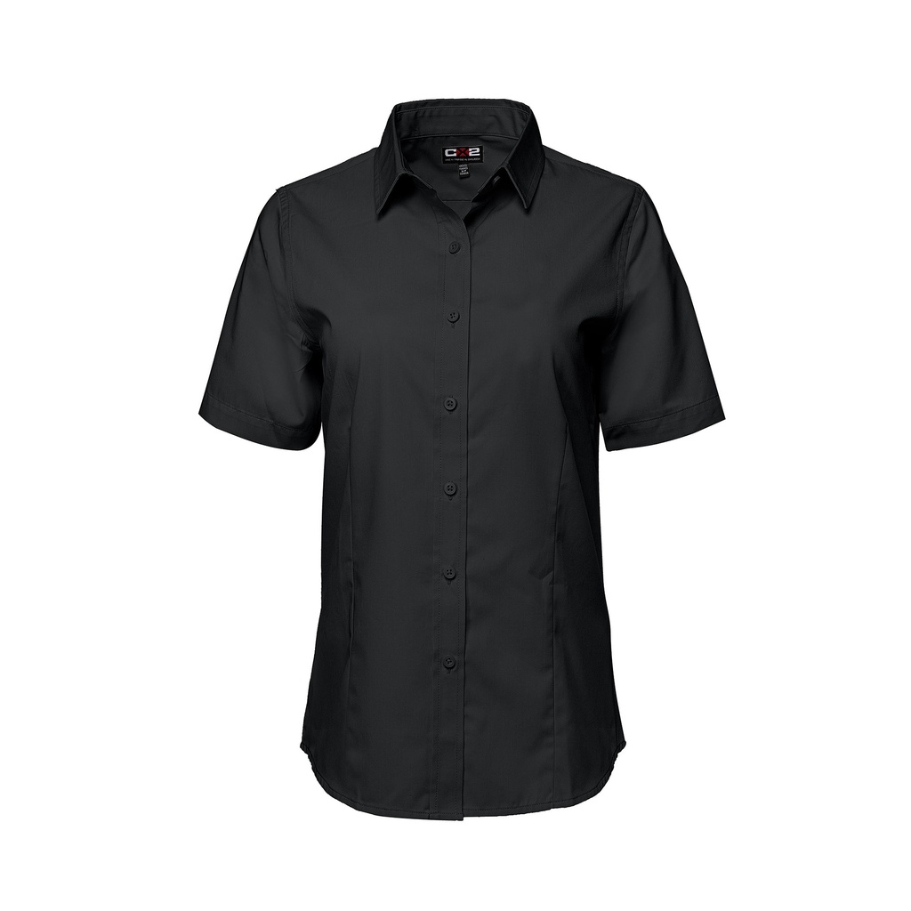 Poly Cotton Twill Short Sleeve Easy-Care Shirt pour Femmes