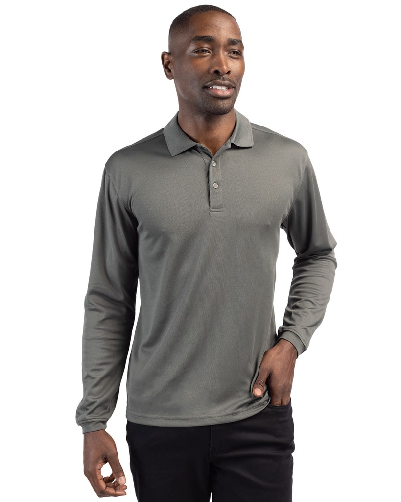 Clique Spin Eco Performance Pique Long Sleeve Mens Polo
