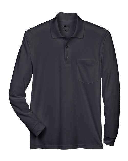 Polo piqué à manches longues avec poche Pinnacle Performance