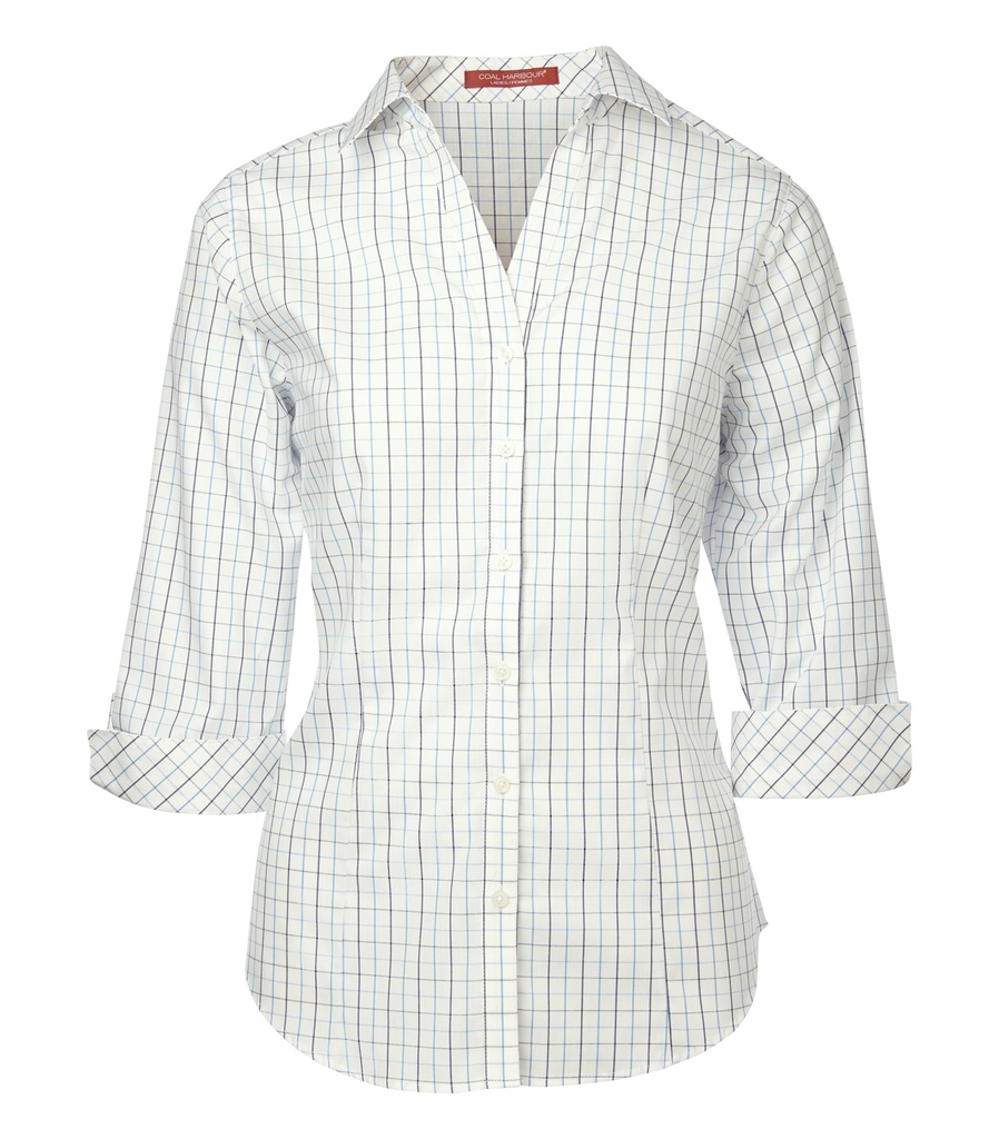 COAL HARBOUR® TATTERSALL CHECK WOVEN LADIES' SHIRT