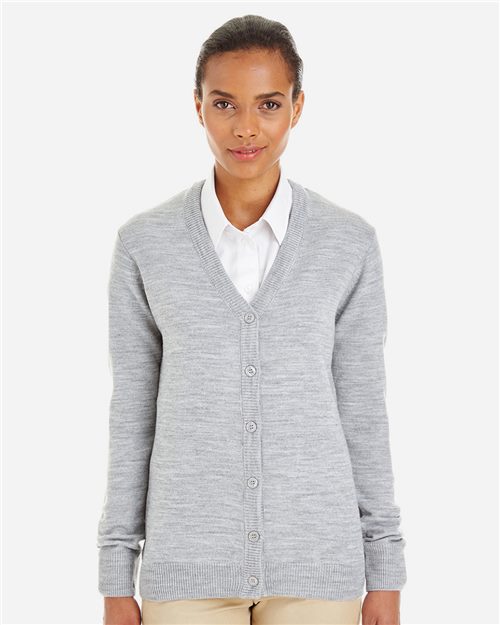 Harriton Chandail cardigan boutonné à col en V Pilbloc™ pour femmes