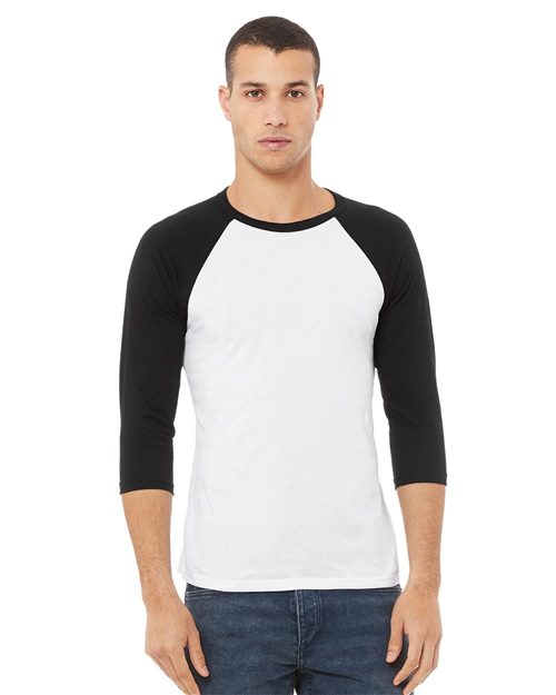 [U3200] BELLA + CANVAS T-shirt unisexe de style baseball à manches 3/4