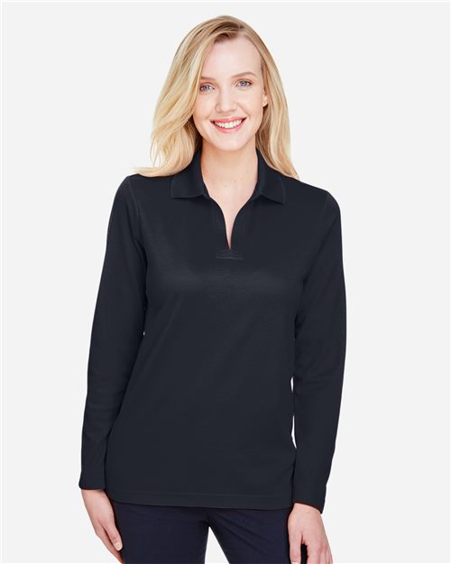 [UDG20LW] Devon & Jones Polo à manches longues tressé CrownLux Performance® pour femmes